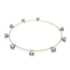 Swarovski 925 ayar gümüş bilezik (40 cm altın rolo zincir)