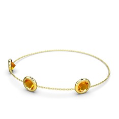 Sitrin 18 ayar altın bilezik (40 cm altın rolo zincir)