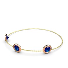 Tektaş Daire Bilezik - Lab safir 8 ayar rose altın bilezik (40 cm altın rolo zincir) #1h53i7j