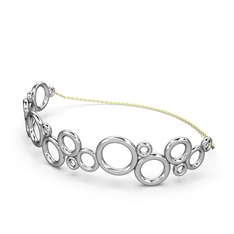 8 ayar beyaz altın bilezik (17 cm gümüş rolo zincir)