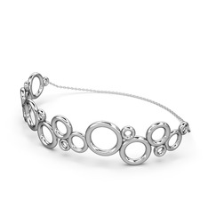 Bubble Daire Bilezik - 14 ayar beyaz altın bilezik (17 cm beyaz altın rolo zincir) #1uhhsrw