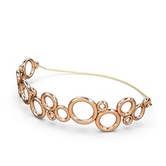 Bubble Daire Bilezik - 18 ayar rose altın bilezik (17 cm gümüş rolo zincir) #d5tnhh
