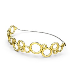 Bubble Daire Bilezik - 18 ayar altın bilezik (17 cm gümüş rolo zincir) #uo5w1t