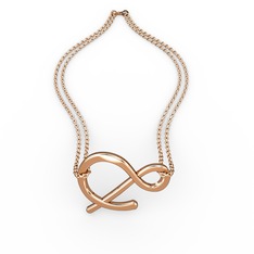 Ve Bilezik - 925 ayar rose altın kaplama gümüş bilezik (40 cm rose altın rolo zincir) #sasbgu