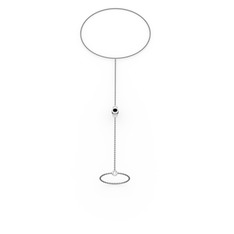 Siyah zirkon 14 ayar beyaz altın bilezik (40 cm gümüş rolo zincir)