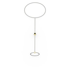 Tektaş Şahmeran Bilezik - Siyah zirkon 925 ayar altın kaplama gümüş bilezik (40 cm gümüş rolo zincir) #19nfjm1