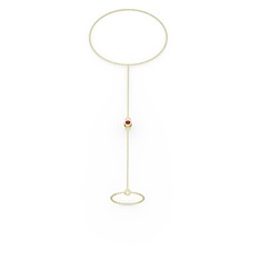 Tektaş Şahmeran Bilezik - Rodolit garnet 18 ayar altın bilezik (40 cm altın rolo zincir) #1anby9a