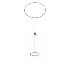 Tektaş Şahmeran Bilezik - Kök yakut 18 ayar rose altın bilezik (40 cm gümüş rolo zincir) #1fsdrk6