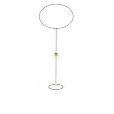 Tektaş Şahmeran Bilezik - Dumanlı kuvars 925 ayar altın kaplama gümüş bilezik (40 cm gümüş rolo zincir) #1lqw32e