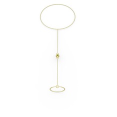 Peridot 925 ayar altın kaplama gümüş bilezik (40 cm altın rolo zincir)
