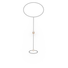 Swarovski 8 ayar rose altın bilezik (40 cm gümüş rolo zincir)