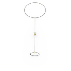 Beyaz zirkon 8 ayar altın bilezik (40 cm gümüş rolo zincir)