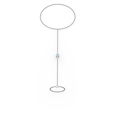 Akuamarin 925 ayar gümüş bilezik (40 cm gümüş rolo zincir)