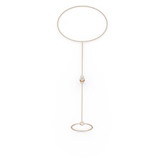 Tektaş Şahmeran Bilezik - Swarovski 18 ayar rose altın bilezik (40 cm rose altın rolo zincir) #1yqkud0