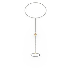 Tektaş Şahmeran Bilezik - Kök yakut 925 ayar altın kaplama gümüş bilezik (40 cm gümüş rolo zincir) #2d0y2q