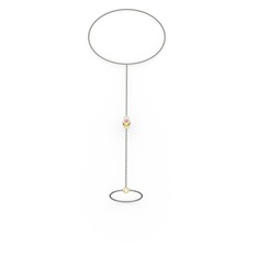 Tektaş Şahmeran Bilezik - Pembe kuvars 8 ayar altın bilezik (40 cm gümüş rolo zincir) #66j4hj