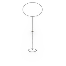 Dumanlı kuvars 925 ayar siyah rodyum kaplama gümüş bilezik (40 cm gümüş rolo zincir)