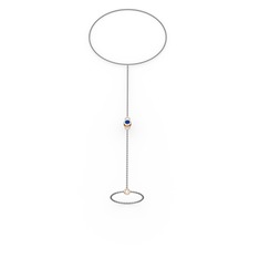 Tektaş Şahmeran Bilezik - Lab safir 18 ayar rose altın bilezik (40 cm gümüş rolo zincir) #95rauh