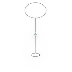 Tektaş Şahmeran Bilezik - Yeşil kuvars 18 ayar beyaz altın bilezik (40 cm gümüş rolo zincir) #gxptkm