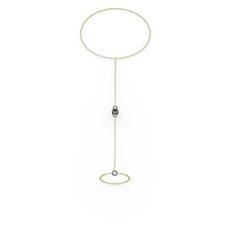 Tektaş Şahmeran Bilezik - Dumanlı kuvars 925 ayar siyah rodyum kaplama gümüş bilezik (40 cm gümüş rolo zincir) #hvgnum