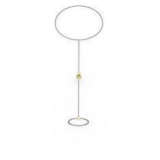 Tektaş Şahmeran Bilezik - Peridot 925 ayar altın kaplama gümüş bilezik (40 cm gümüş rolo zincir) #k6jwra