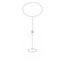 Tektaş Şahmeran Bilezik - Swarovski 14 ayar rose altın bilezik (40 cm beyaz altın rolo zincir) #khr2nc
