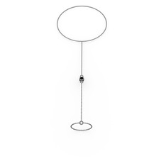 Tektaş Şahmeran Bilezik - Siyah zirkon 925 ayar siyah rodyum kaplama gümüş bilezik (40 cm gümüş rolo zincir) #nd3glw