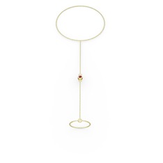 Tektaş Şahmeran Bilezik - Garnet 8 ayar altın bilezik (40 cm altın rolo zincir) #opwziu