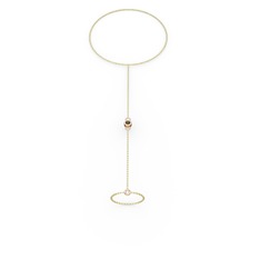 Tektaş Şahmeran Bilezik - Dumanlı kuvars 925 ayar rose altın kaplama gümüş bilezik (40 cm altın rolo zincir) #tqejcp