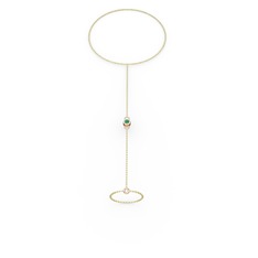 Tektaş Şahmeran Bilezik - Yeşil kuvars 8 ayar rose altın bilezik (40 cm altın rolo zincir) #zabjb2