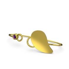 Taşlı Yaprak Bilezik - Ametist 8 ayar altın bilezik #zhz5st