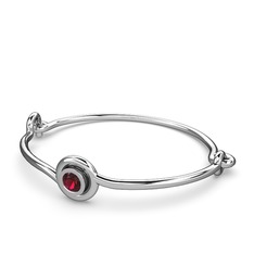 Rodolit garnet 18 ayar beyaz altın bilezik