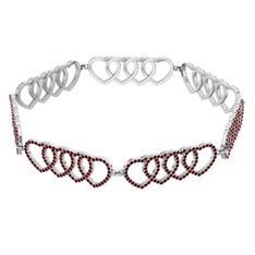 Garnet 18 ayar beyaz altın bilezik