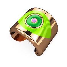 18 ayar rose altın bilezik (Neon yeşil mineli)