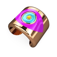 18 ayar rose altın bilezik (Neon pembe mineli)