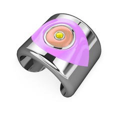 Palmira Mineli Nazar Bilezik - 18 ayar beyaz altın bilezik (Açık pembe mineli) #12hu1pn