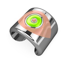 18 ayar beyaz altın bilezik (Pastel pembe mineli)