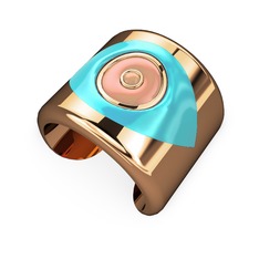 8 ayar rose altın bilezik (Pastel mavi mineli)