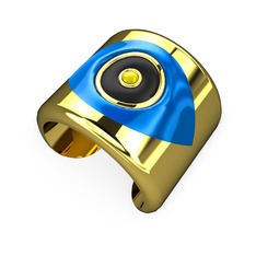 925 ayar altın kaplama gümüş bilezik (Mavi mineli)