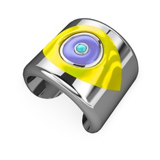 Palmira Mineli Nazar Bilezik - 925 ayar gümüş bilezik (Sarı mineli) #178fla