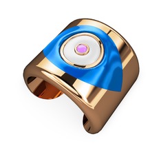 18 ayar rose altın bilezik (Mavi mineli)