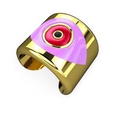 Palmira Mineli Nazar Bilezik - 18 ayar altın bilezik (Açık pembe mineli) #186rt2p