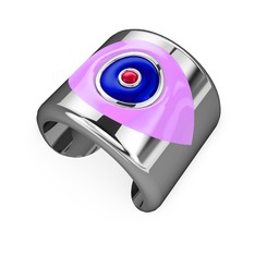 925 ayar gümüş bilezik (Açık pembe mineli)