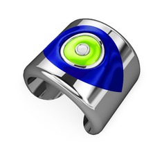 Palmira Mineli Nazar Bilezik - 8 ayar beyaz altın bilezik (Lacivert mineli) #1c5lzx0