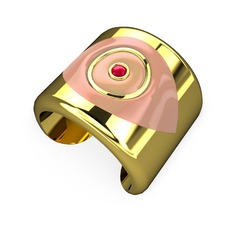 14 ayar altın bilezik (Pastel pembe mineli)