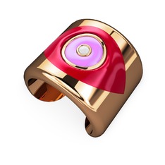 Palmira Mineli Nazar Bilezik - 18 ayar rose altın bilezik (Kırmızı mineli) #1dg1j26