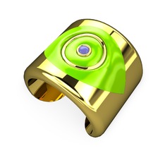 Palmira Mineli Nazar Bilezik - 8 ayar altın bilezik (Neon yeşil mineli) #1ec3479