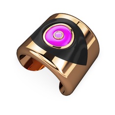 8 ayar rose altın bilezik (Siyah mineli)