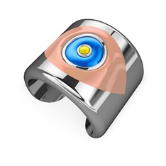 18 ayar beyaz altın bilezik (Pastel pembe mineli)