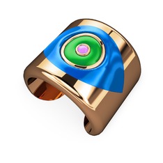 18 ayar rose altın bilezik (Mavi mineli)